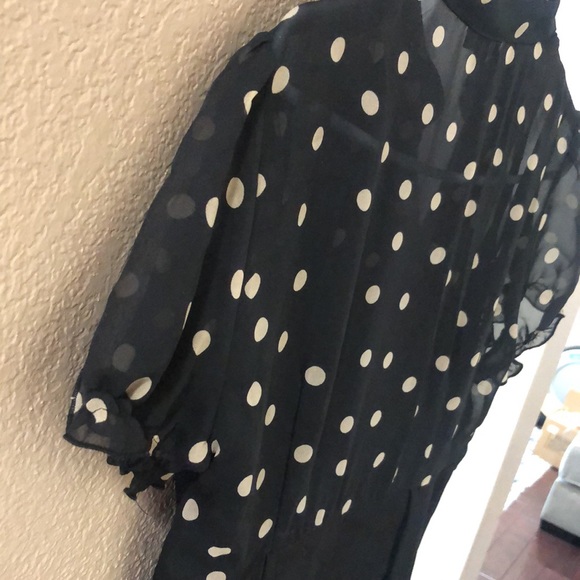 Women’s dress Alyx brand size 12 cream color polka dot and black dress - Picture 7 of 9